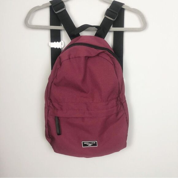 KENDALL & KYLIE | NEW Burgundy & Black Adjustable Strap Backpack Book Bag - Picture 1 of 10